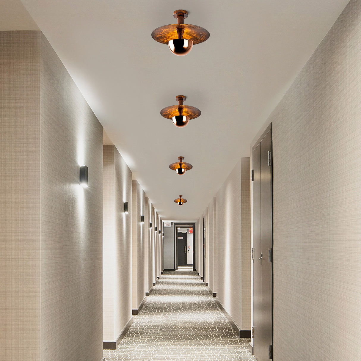 Loftlampe 38 cm Kobberfarvet Metal Elevate