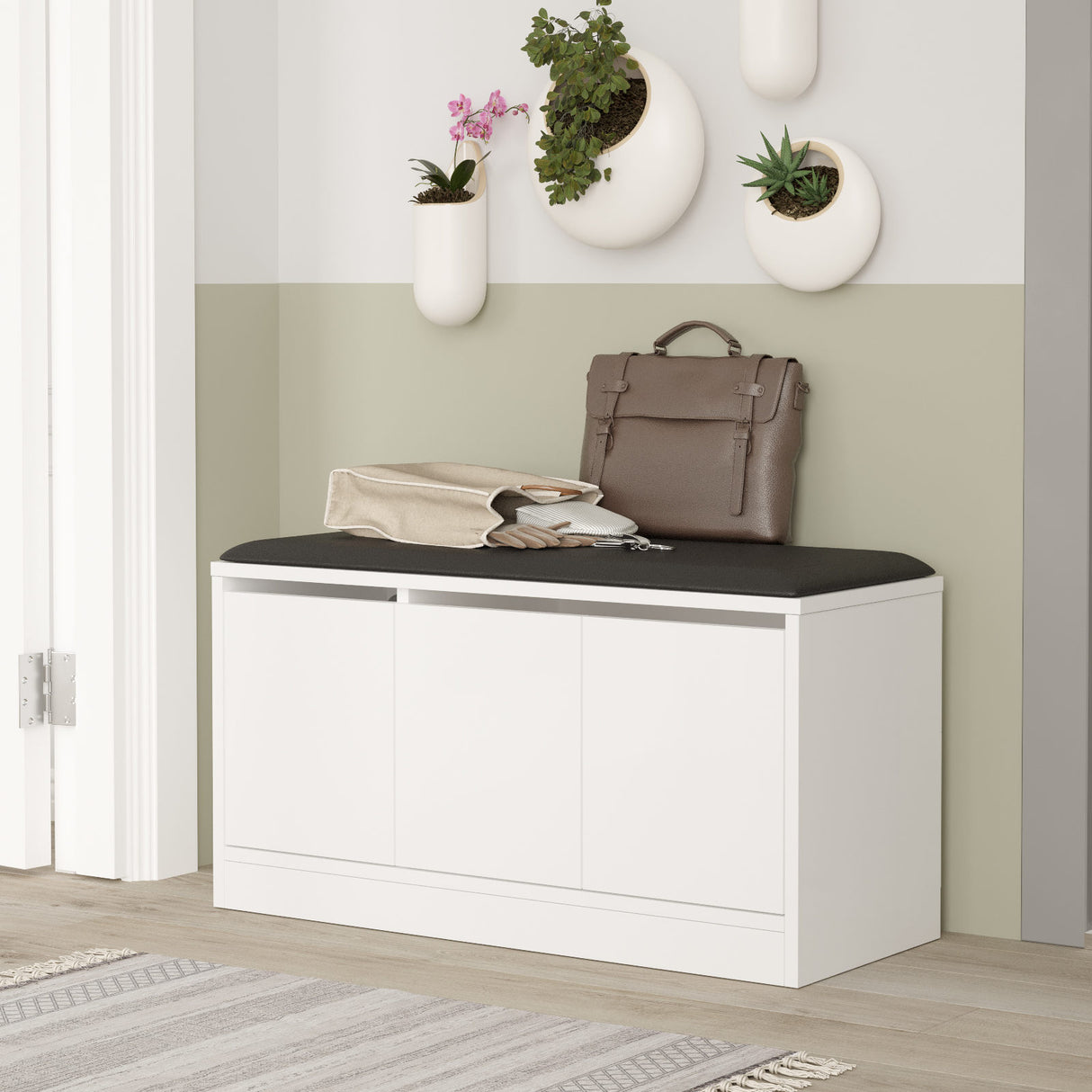Schoenenkasten - Schoenenkast Aquila Wit Melamine 89,6x45,8x35,5 cm - Dimehouse