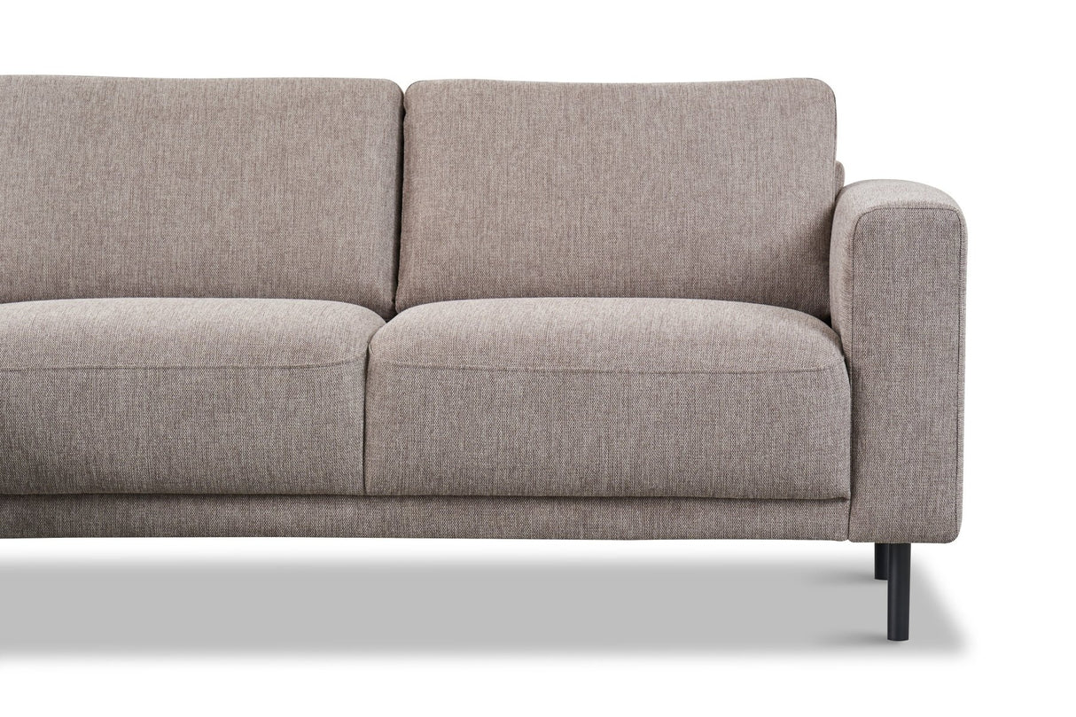 Banken - Moderne Hoekbank Links Taupe Stof Aniko met Chaise Longue 238x142x78 cm - Dimehouse