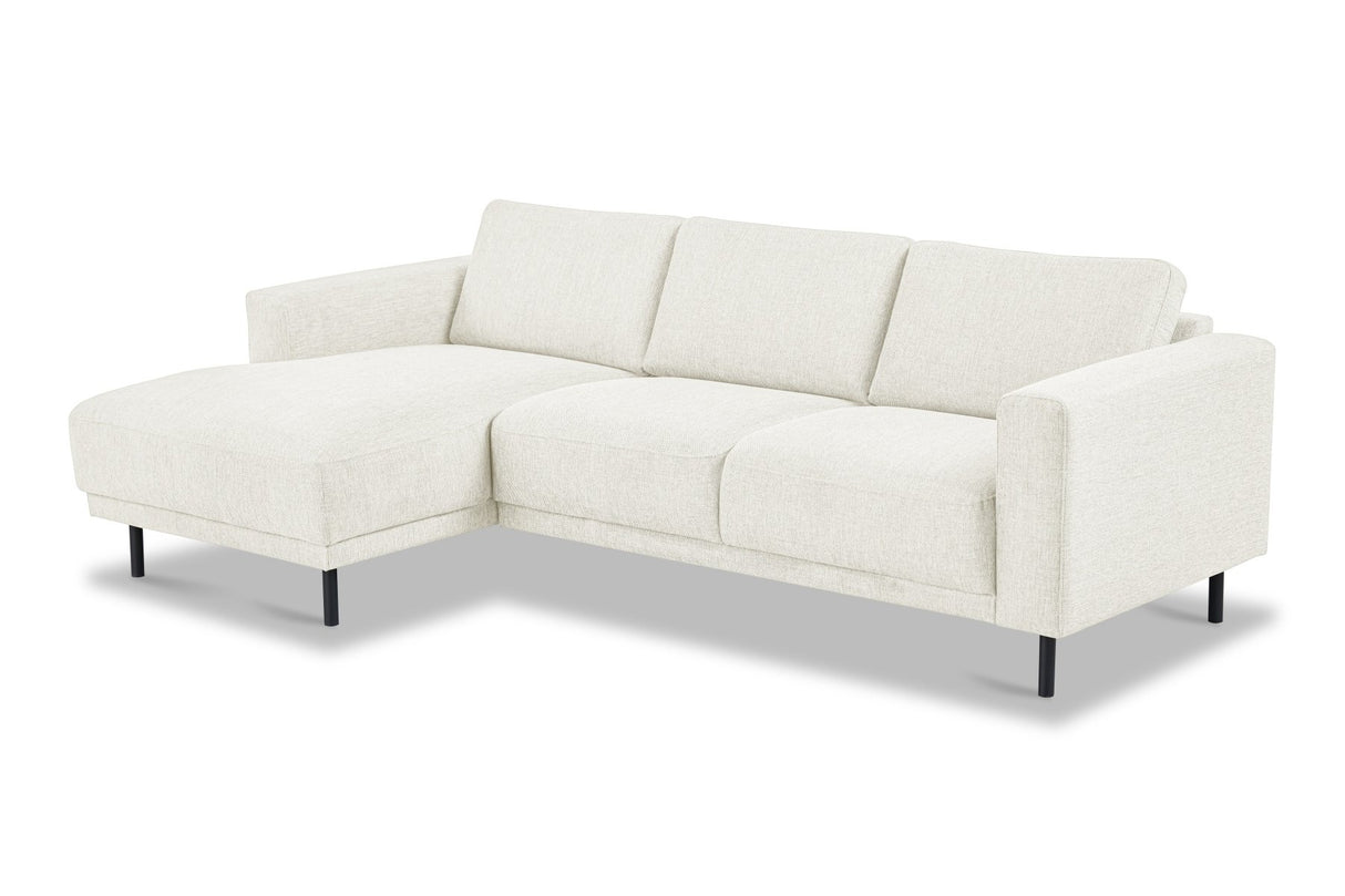 Banken - Moderne Hoekbank Links Beige Stof Aniko met Chaise Longue 238x142x78 cm - Dimehouse