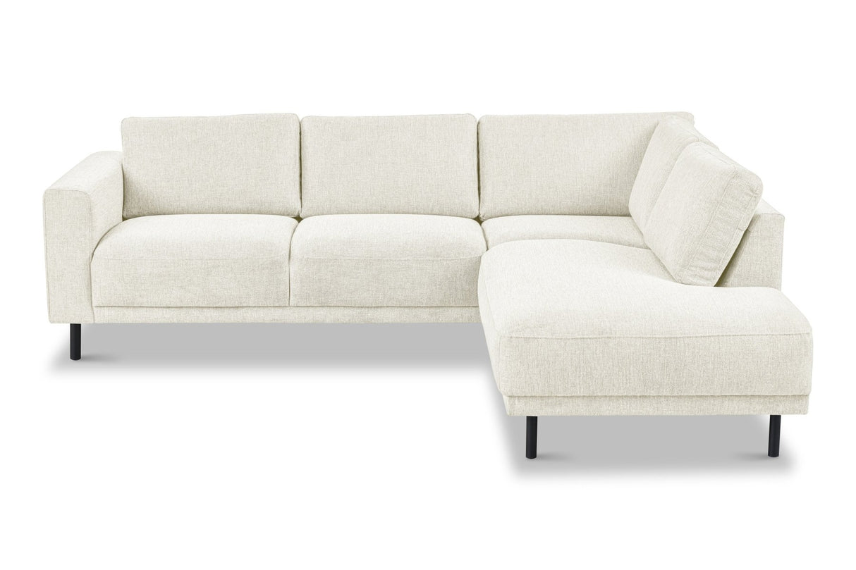 Moderne 3-zits Hoekbank Rechts Beige Stof Aniko met Lounger 240x197x78 cm