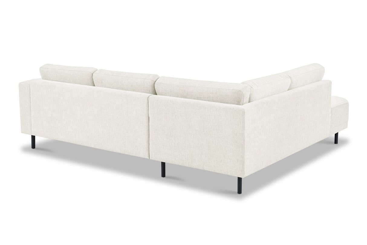 Banken - Moderne 3 - zits Hoekbank Links Beige Stof Aniko met Lounger 240x197x78 cm - Dimehouse