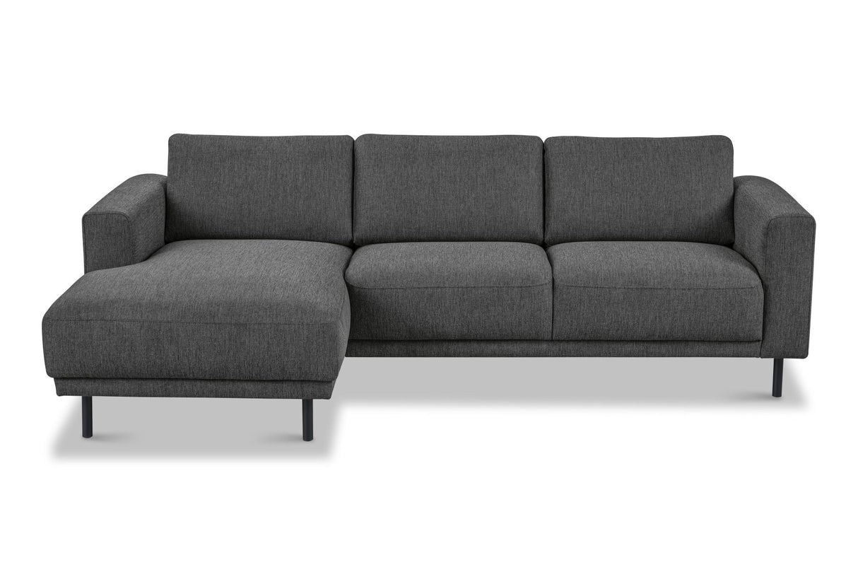 Moderne hoekbank met Chaise Longue Antraciet Stof Aniko links 238x142x78 cm