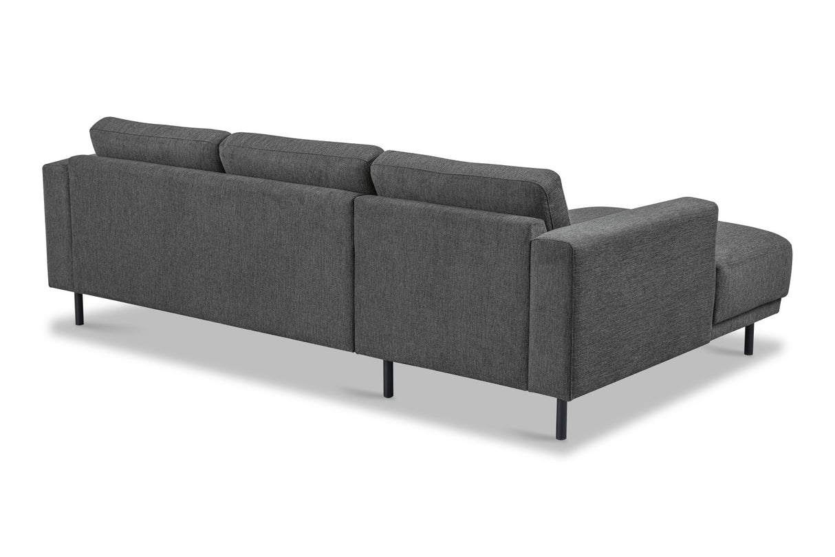Moderne hoekbank met Chaise Longue Antraciet Stof Aniko links 238x142x78 cm