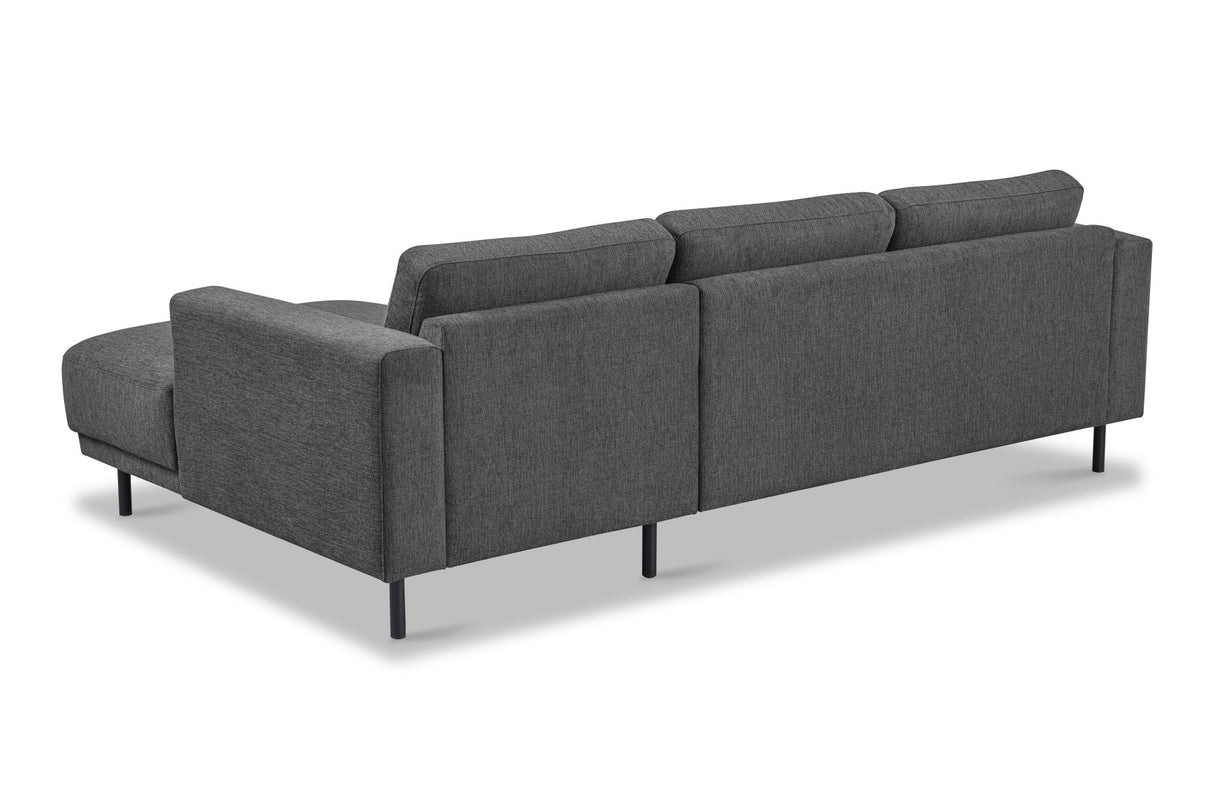 Banken - Moderne hoekbank met Chaise Longue Antraciet Stof Aniko rechts 238x142x78 cm - Dimehouse