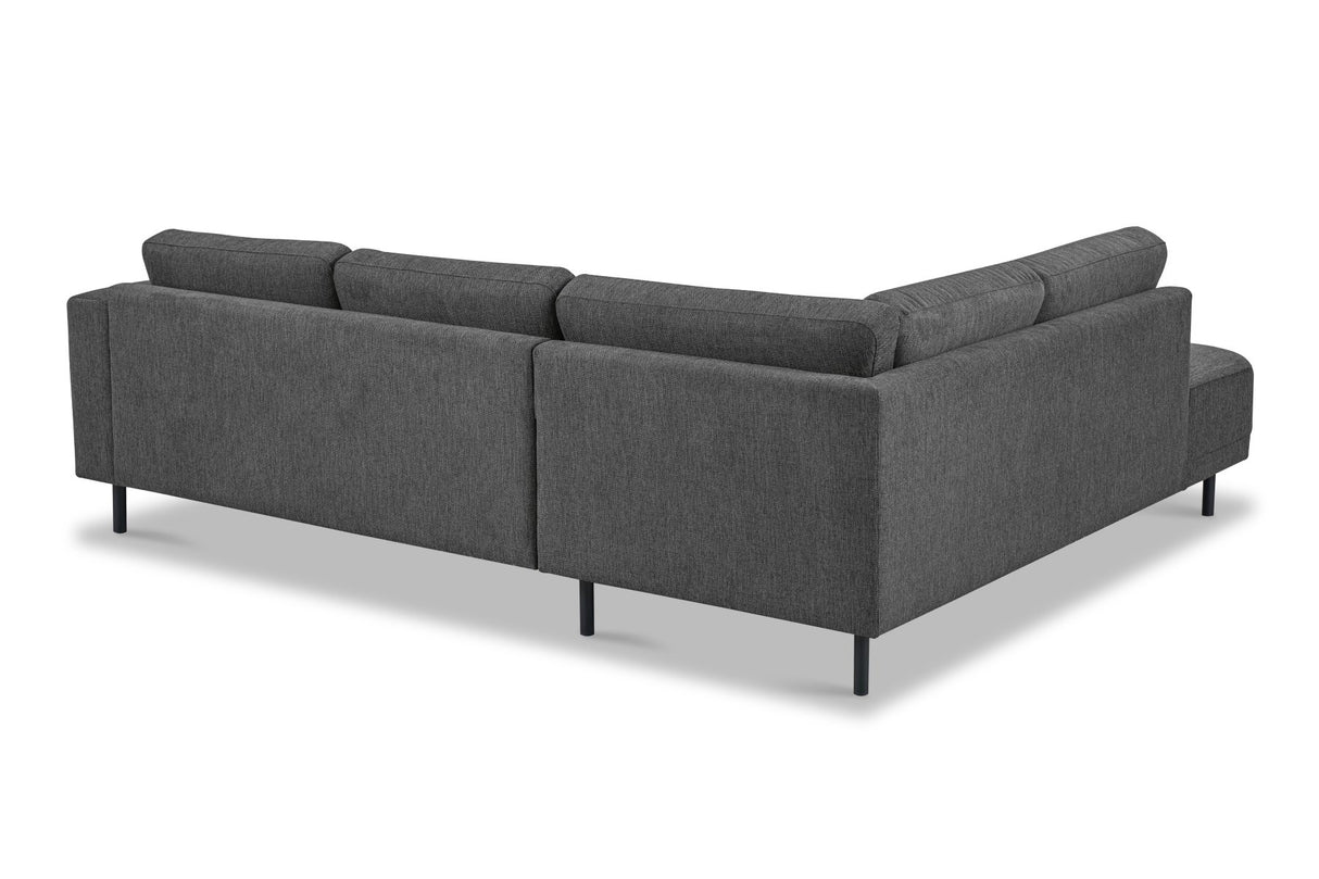 Moderne 3-zits hoekbank met Lounger Antraciet Stof Aniko links 240x197x78 cm