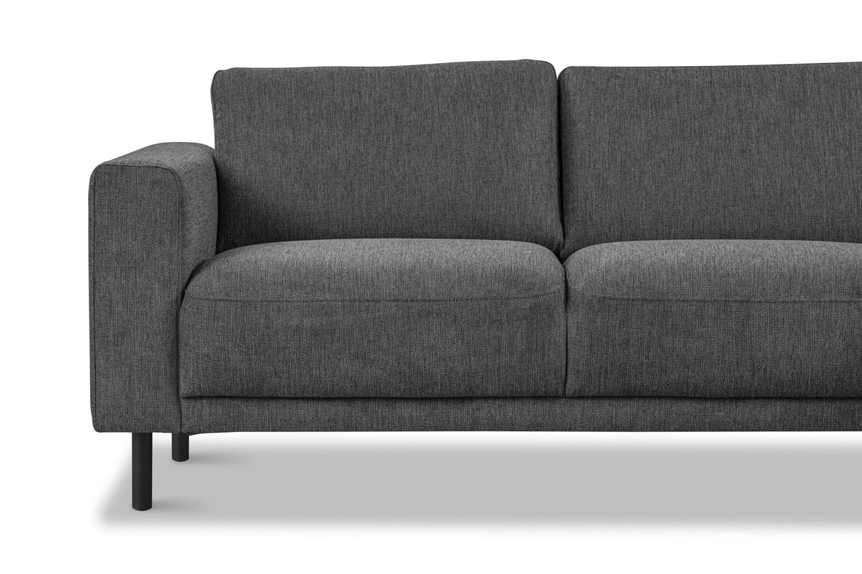 Moderne 3-zits hoekbank met Lounger Antraciet Stof Aniko rechts 240x197x78 cm
