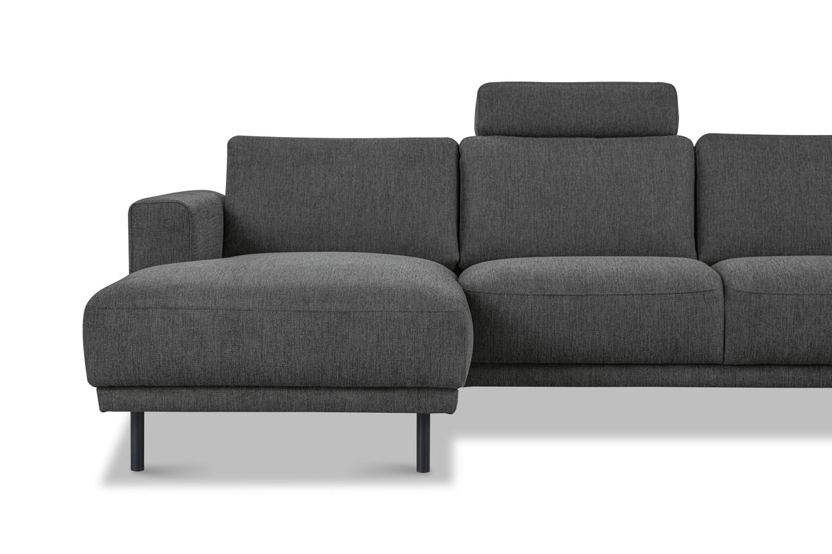Moderne U-Bank hoekbank Antraciet Stof - rechts - 310x197x142 cm - Aniko
