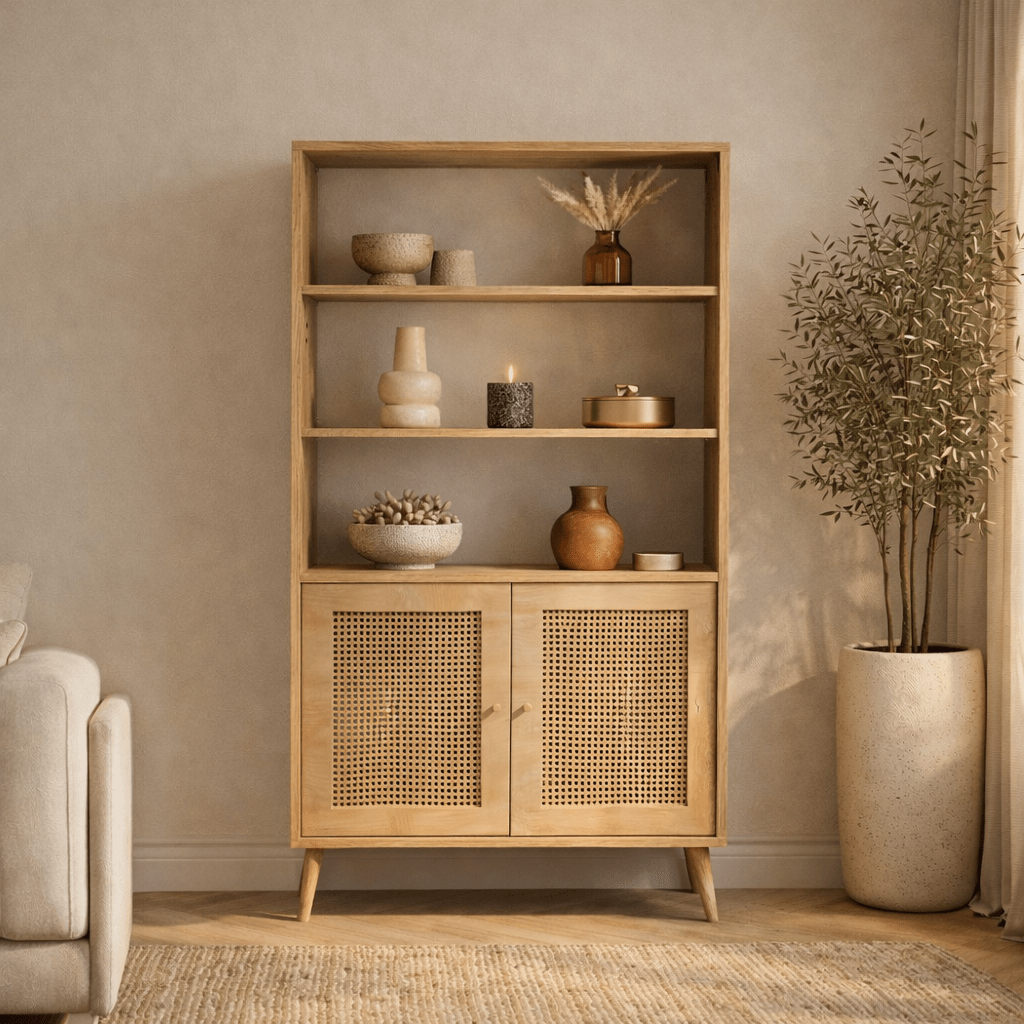 Boekenkasten - Boekenkast Hazeran Eik Beukenhout 40x90x158 cm - Dimehouse