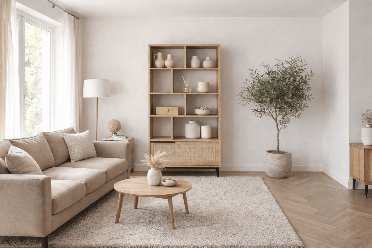 Reol Cosmos Valnød Eg Melamin 83,9x175,6x29,5 cm