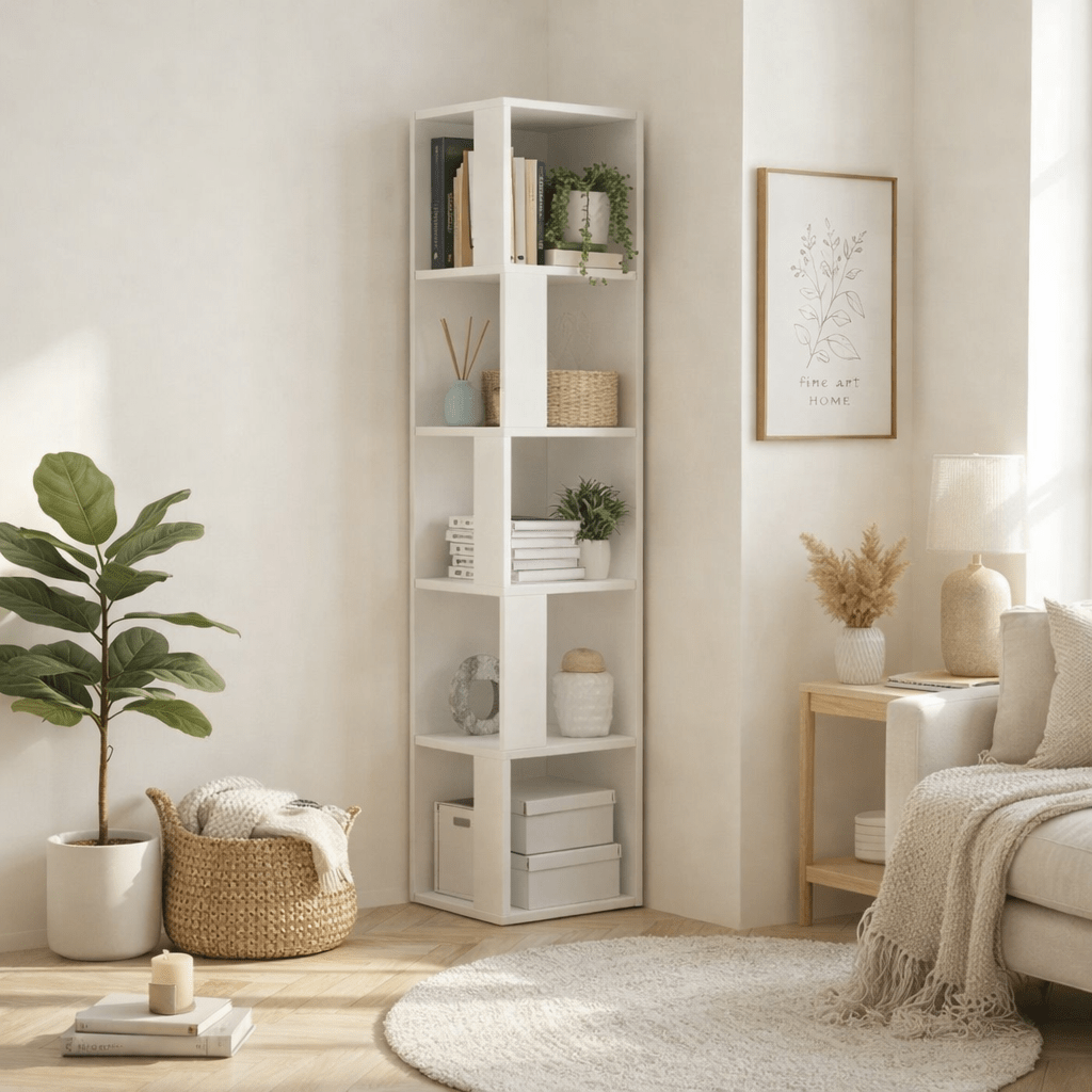 Boekenkasten - Boekenkast Piano Wit Melamine 34x161x34 cm - Dimehouse