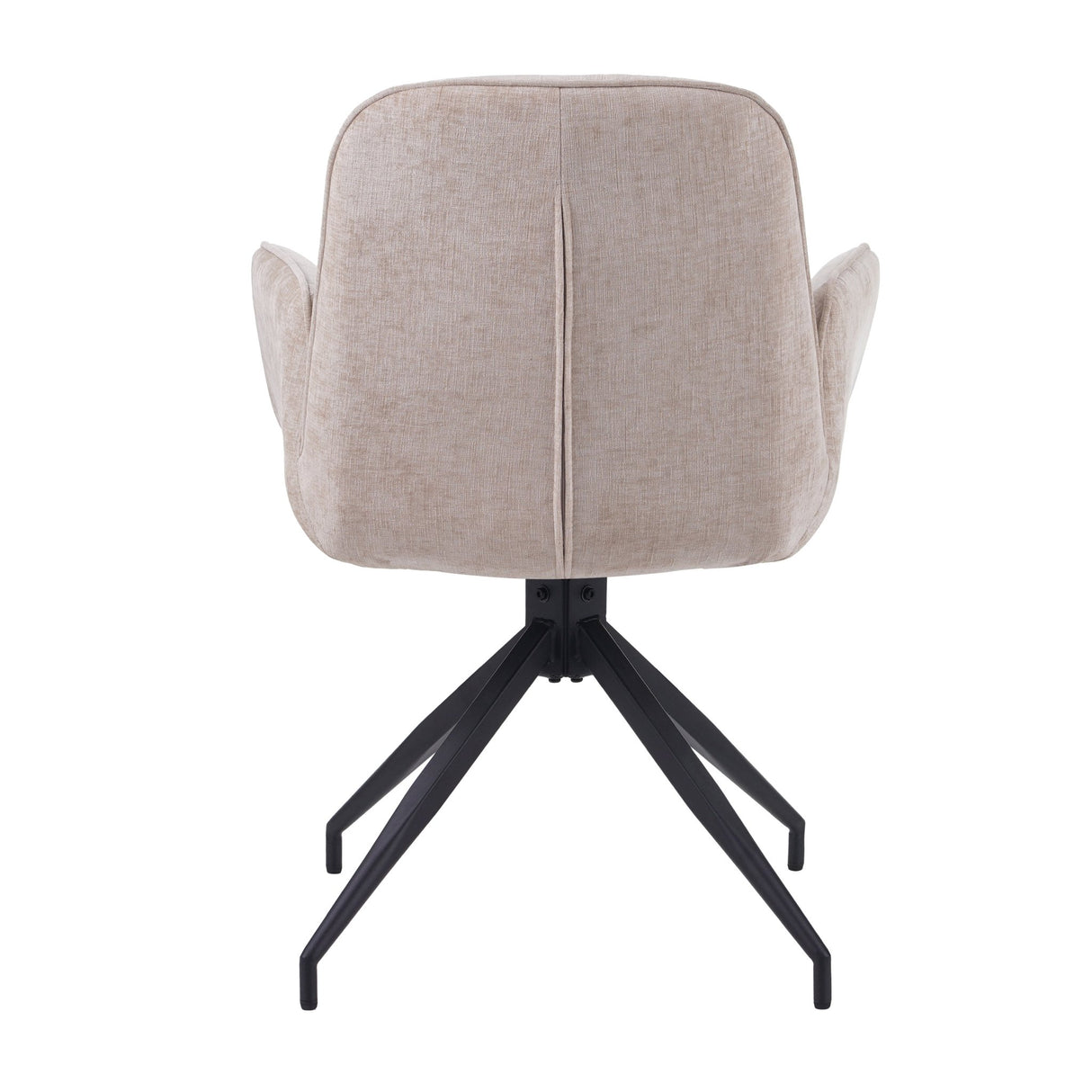 Drejelig spisestuestol Nela Chenille Beige - Med armlæn