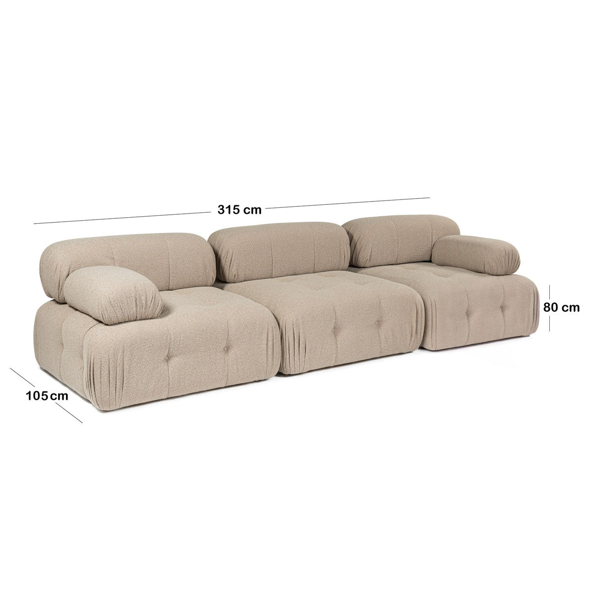 Modulopbygget sofa 3-personers Doblo creme