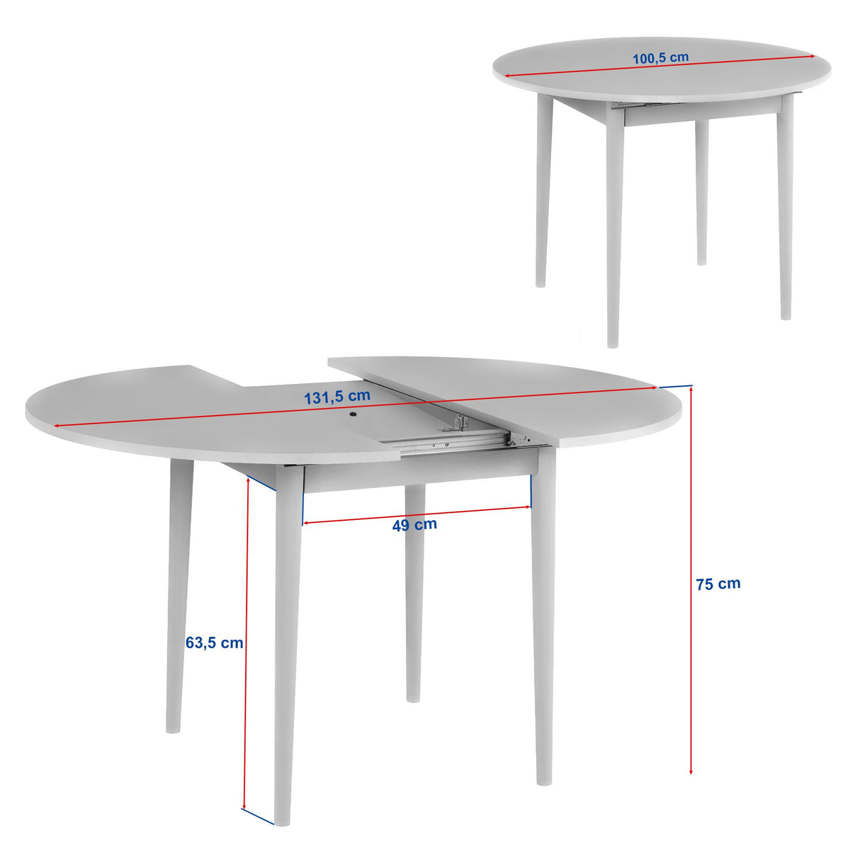 Eettafels - Eettafel Eiken Melamine uitschuifbaar 100 - 130 cm - Vienna - Dimehouse