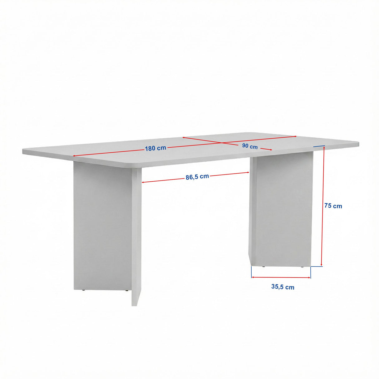 Eettafels - Eettafel travertin melamine rechthoekig 180x89,5x75 cm - Linova - Dimehouse