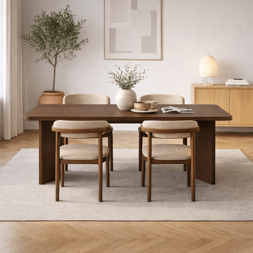 Eettafels - Eettafel Walnoot Melamine rechthoekig 180x89,5x75 cm - Linova - Dimehouse