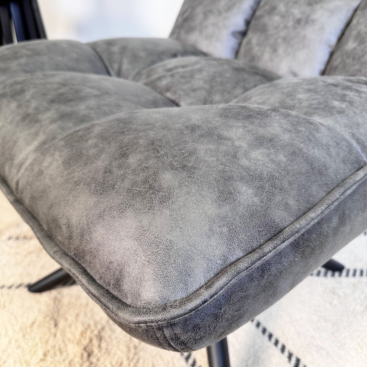 Drejestol Yuki Antracit Øko-læder 360° Drejbar