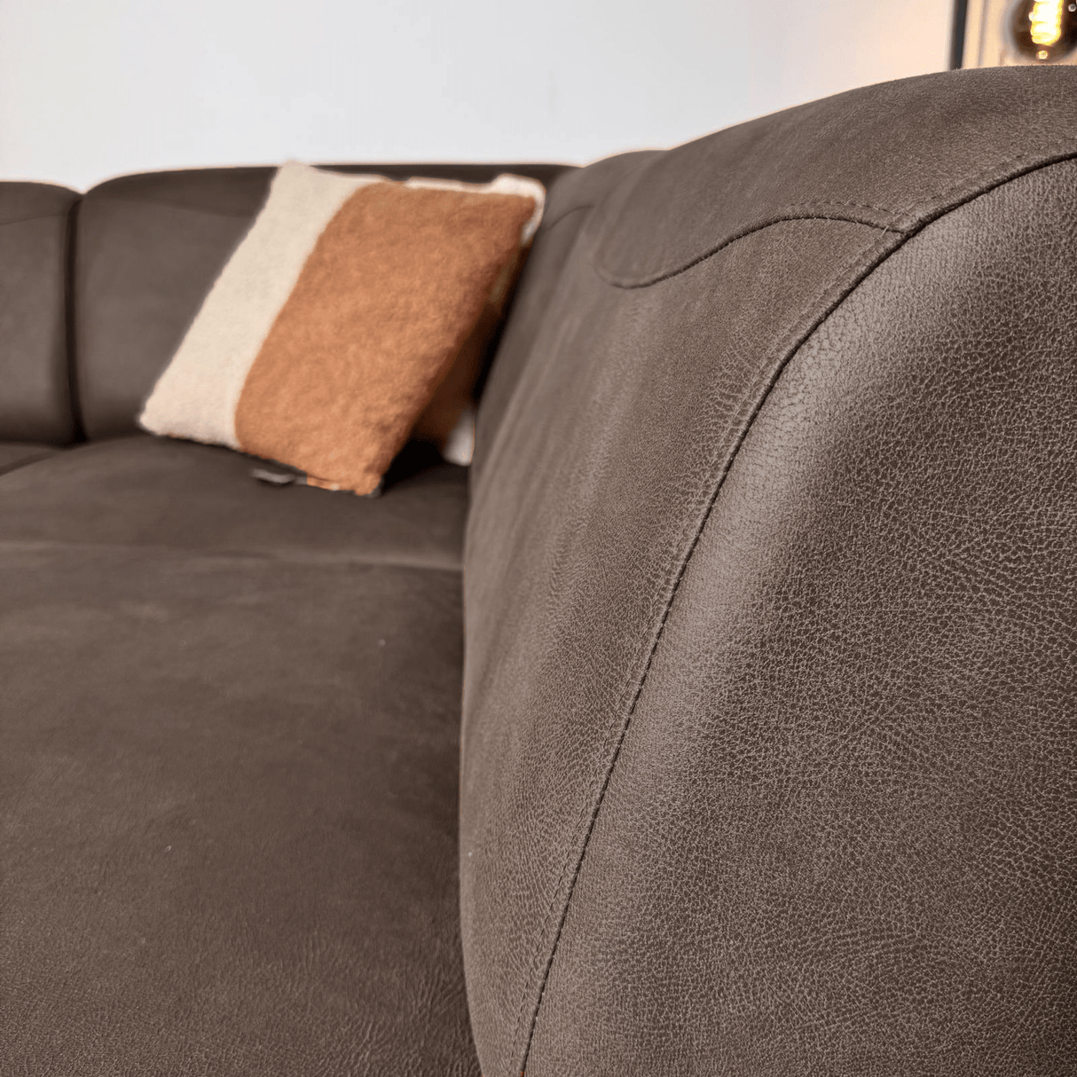 Hjørnesofa antracit robust eco-læder Barin - højre