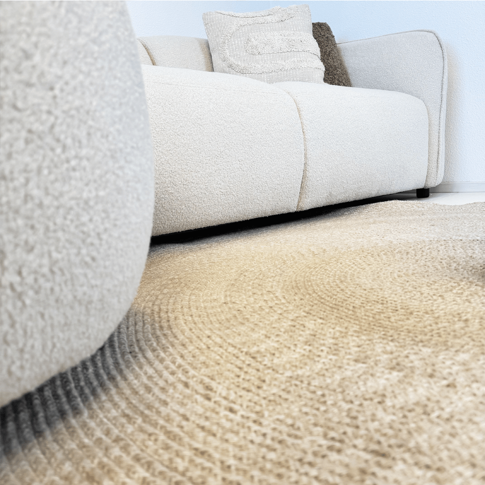 Hjørnesofa i organisk form crème bouclé Sophie - venstre