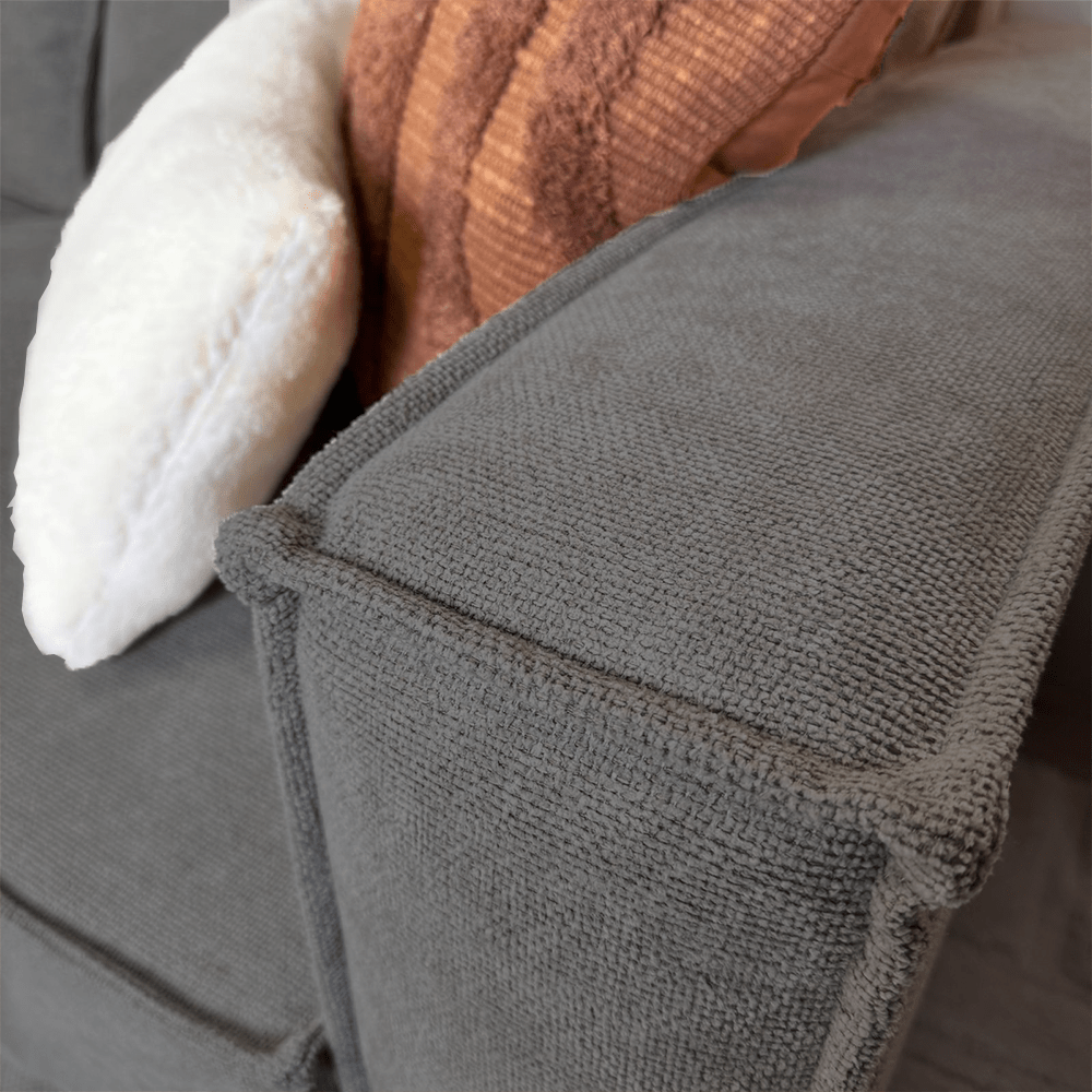 2-personers løs store rygpuder antracit chenille Yara