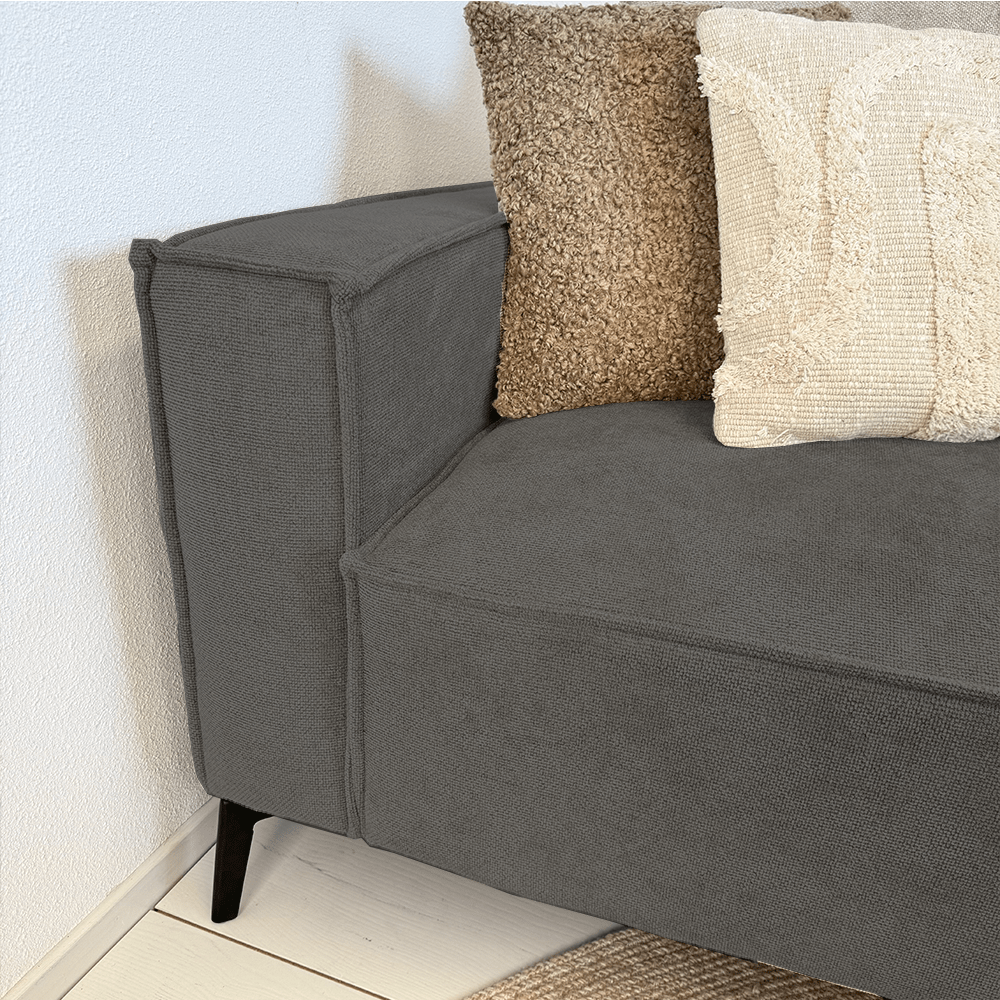 2-personers løs store rygpuder antracit chenille Yara