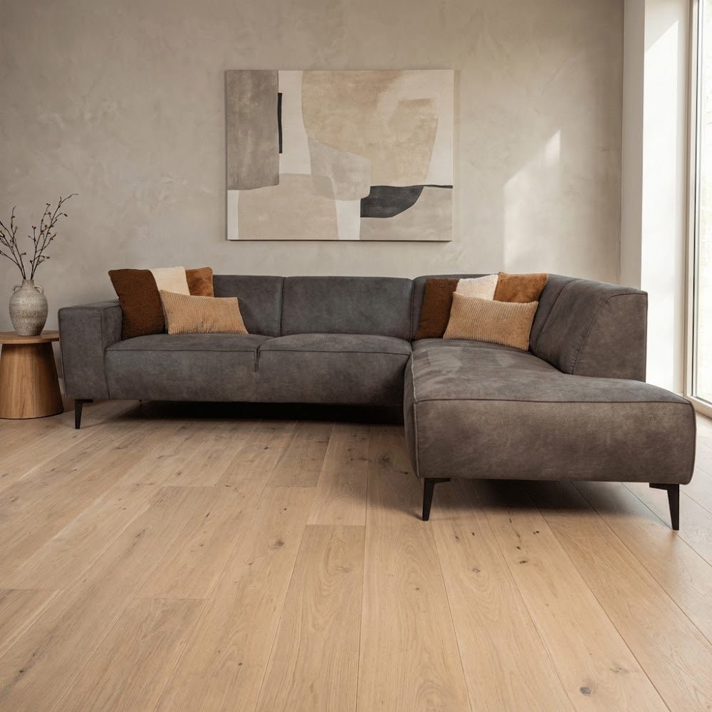 Industriel hjørnesofa antracit eco-læder Brisbane - højre