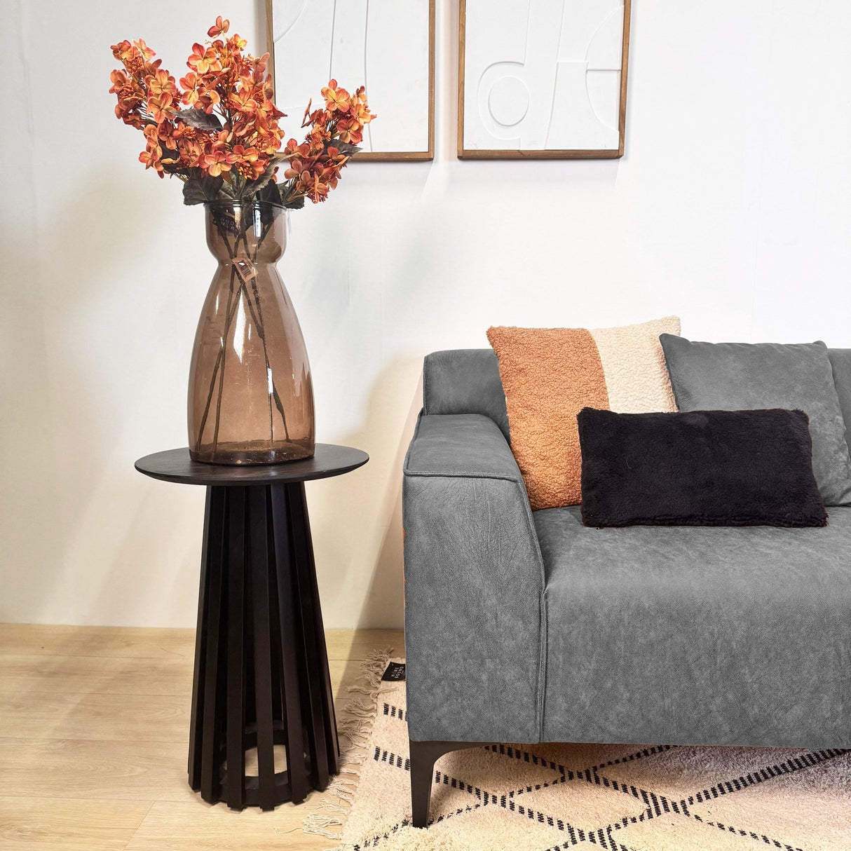 Hjørnesofa med kompakt lounge antracit mikrofiber Davidson - højre