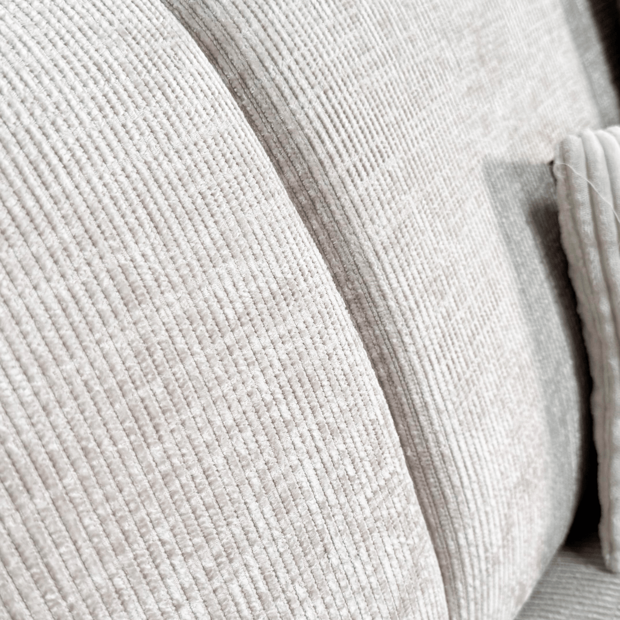 Hjørnesofa med chaiselong beige chenille stof Manon - venstre