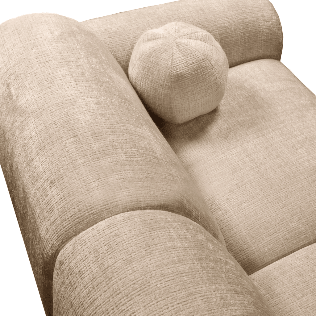 Hoekbank zand chenille stof - 292x169 cm - Shane - rechts