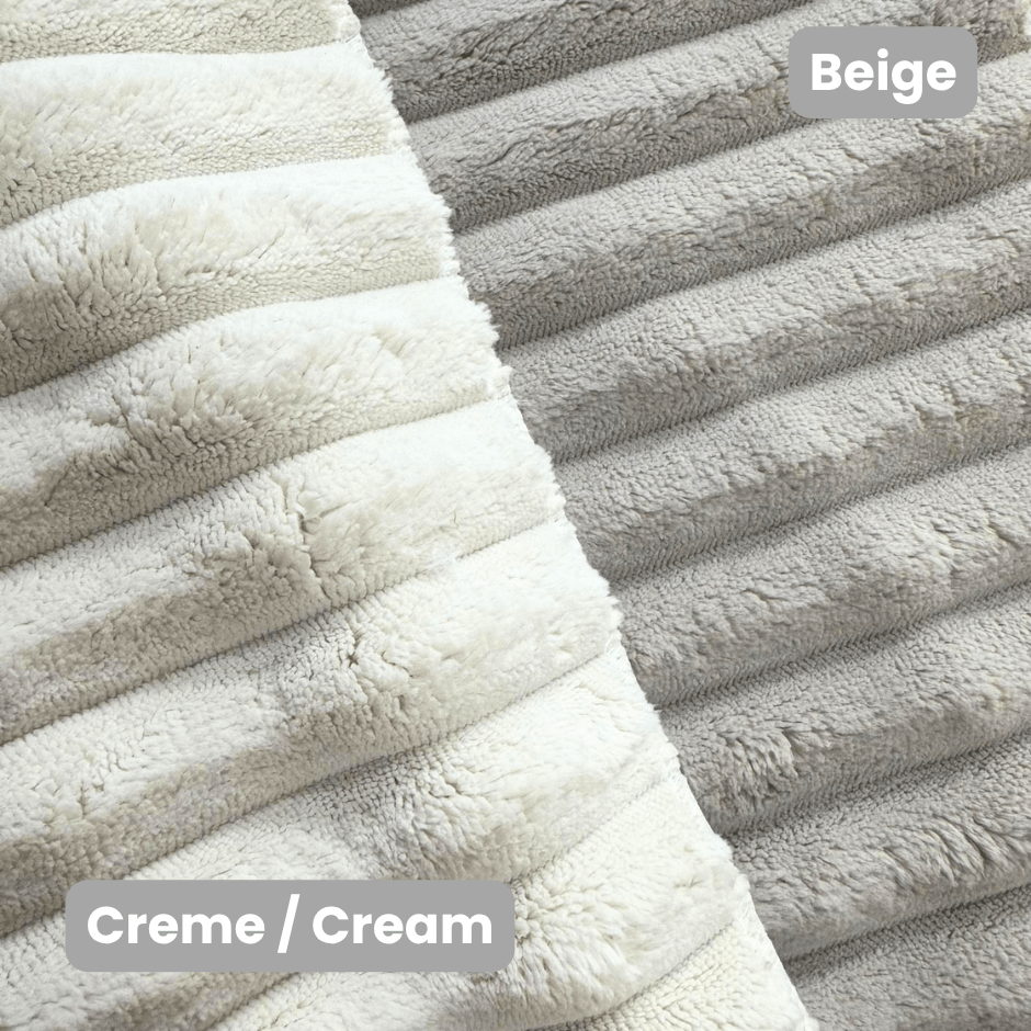 Hjørnesofa beige super blødt ribstof Gavi - højre