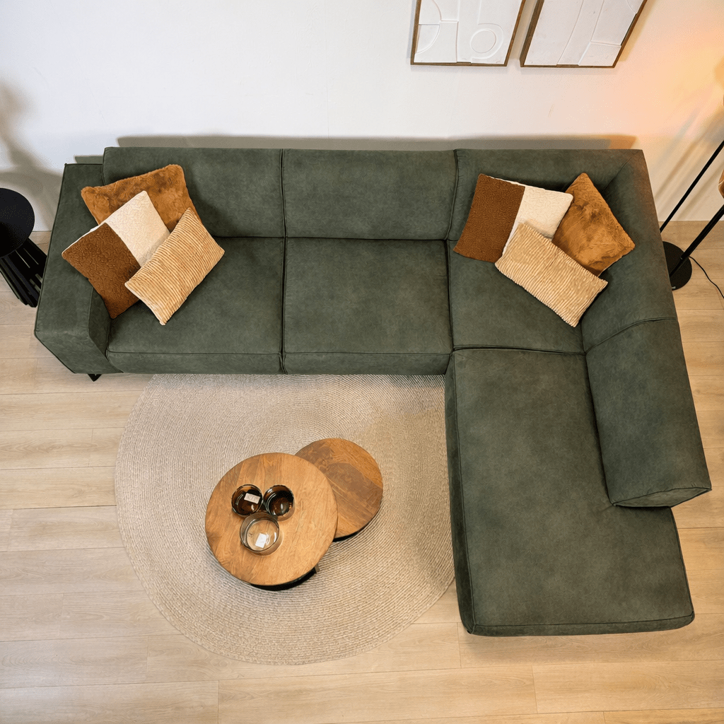 Industriel hjørnesofa cognac eco-læder Brisbane - venstre