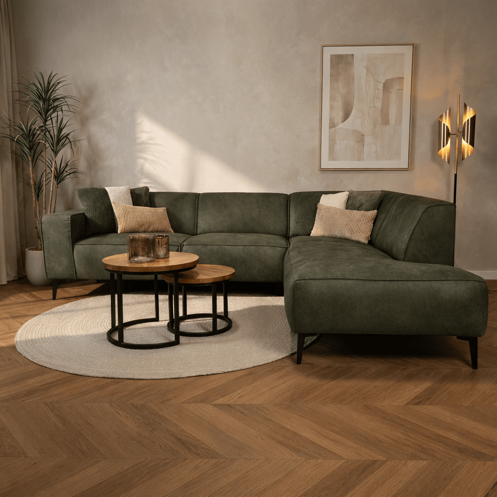 Industriel hjørnesofa cognac eco-læder Brisbane - venstre