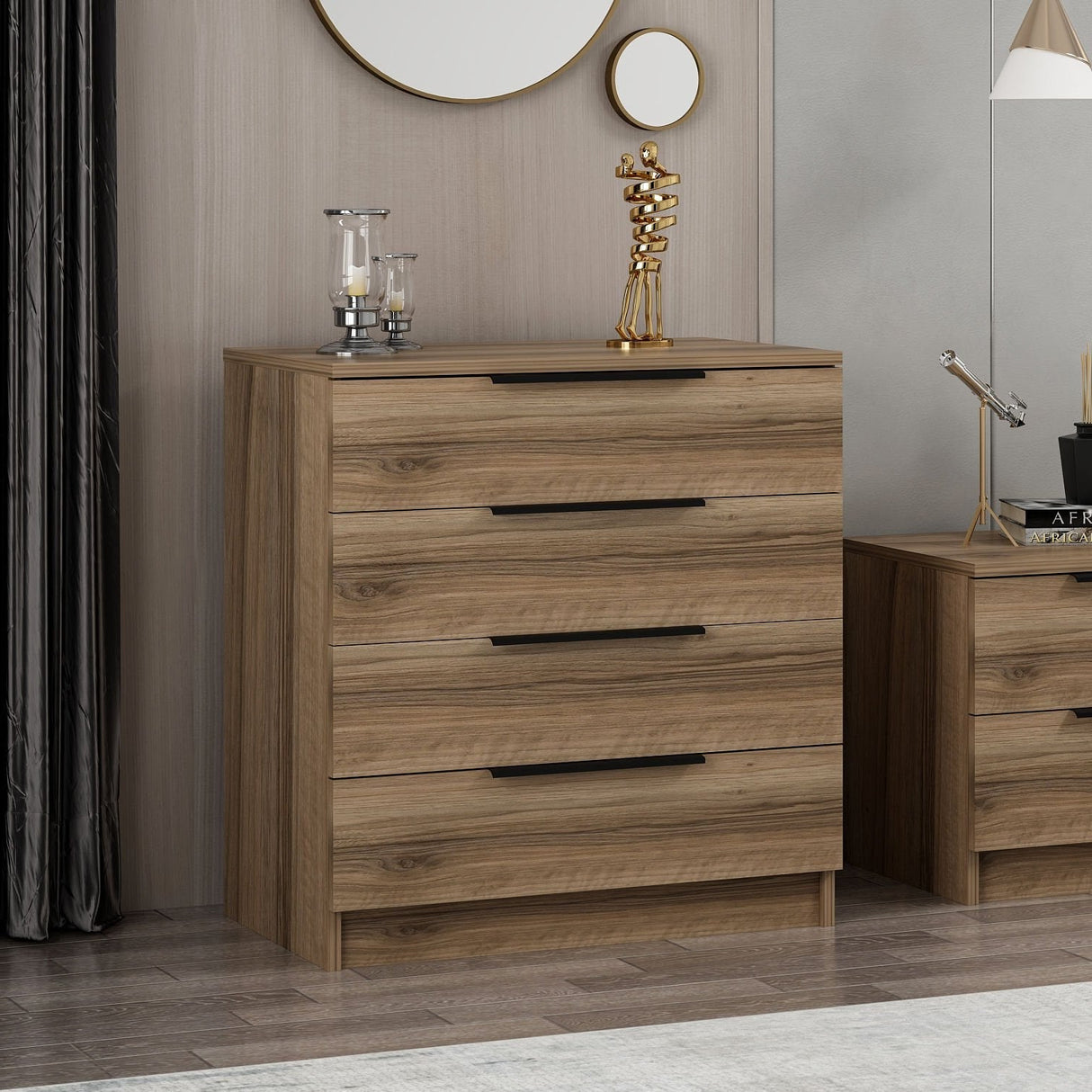 Kommode Kala Plus Valnød Melamin 73x77x42 cm