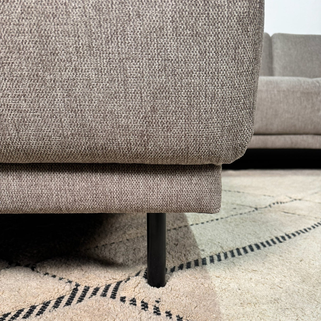 Moderne 3-zits Hoekbank Links Taupe Stof Aniko met Lounger 240x197x78 cm