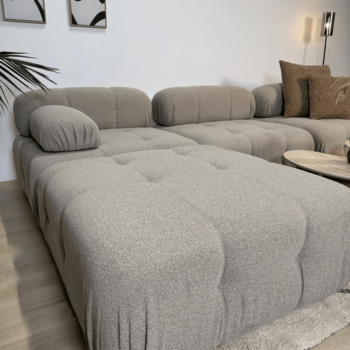 Banken - Modulaire bank 3 - zits met hocker Doblo beige - Dimehouse