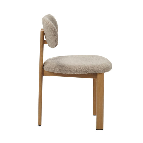 Japandi Spisestol Miyo Bouclé Sandfarvet - Eglook Ram