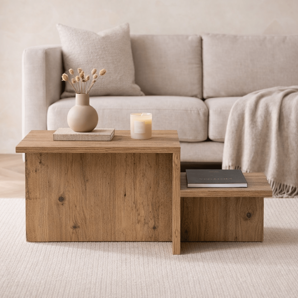 Salontabel Naturlig Fyrretrælook Melamin Eterna