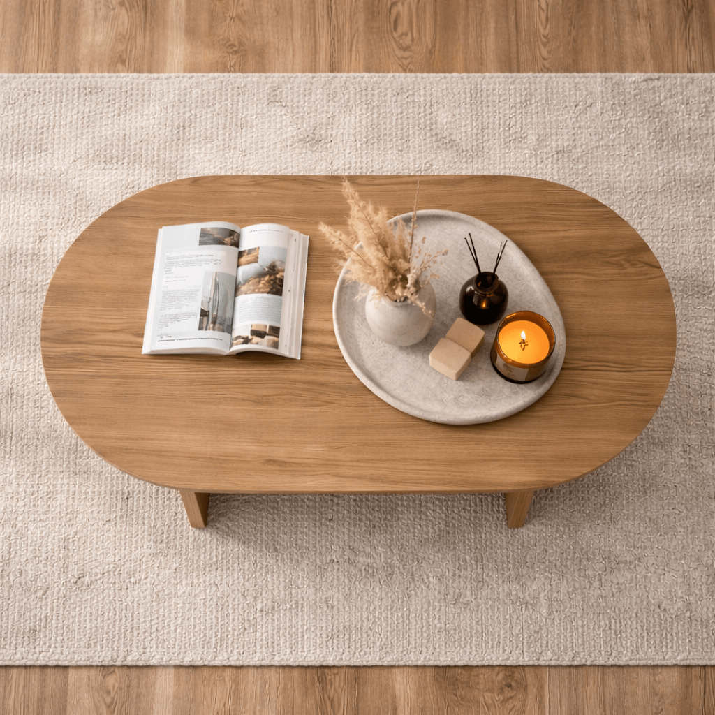 Sofabord eg melamin bueform Koda 119x60 cm