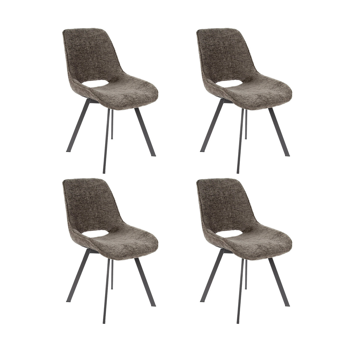 Sæt med 4 spisestuestole Riviera Rich Taupe drejelig