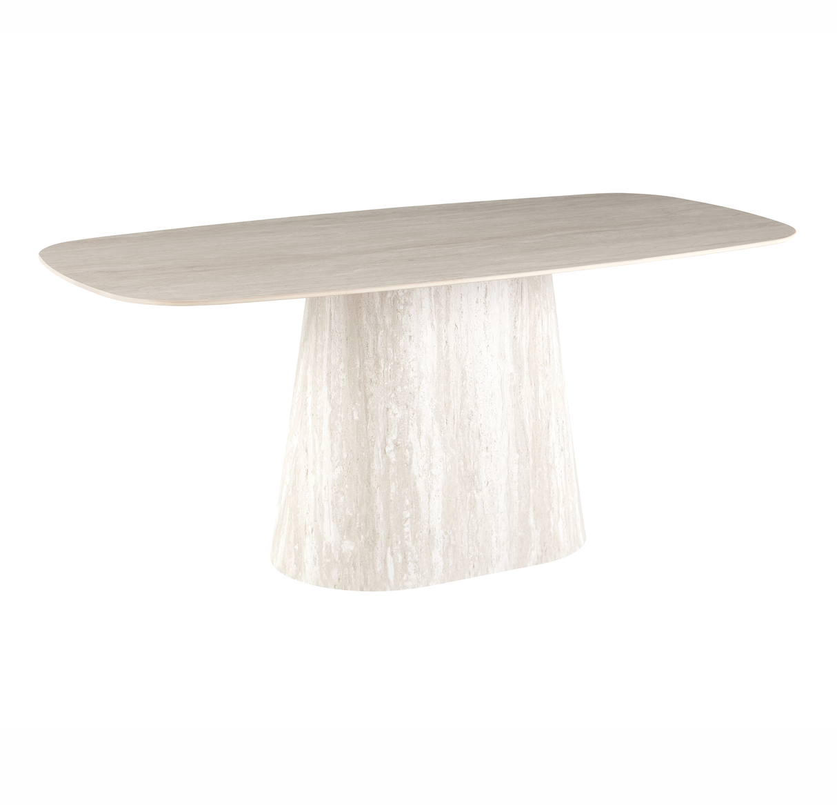 Sintersten Marmorlook Travertin Spisebord Lea 180x90 cm - Dansk Oval