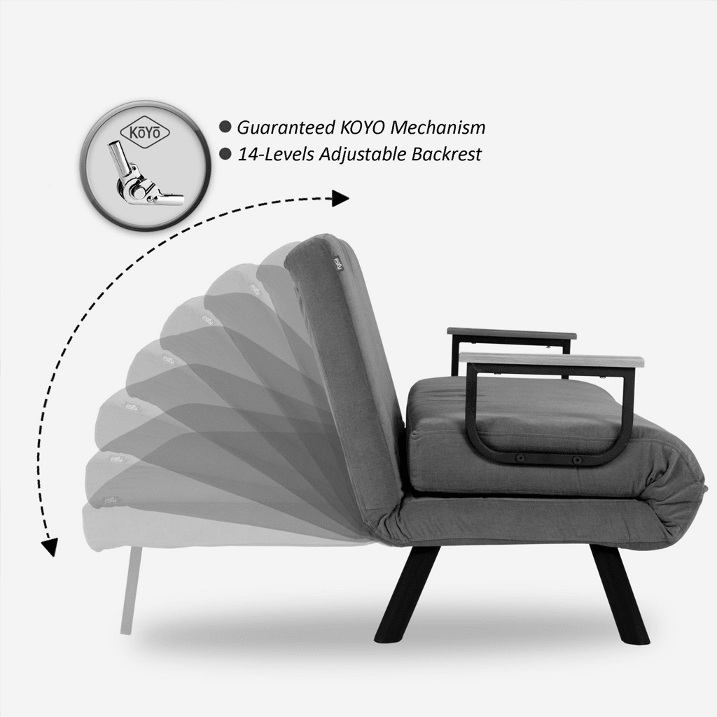 Sovesofa beige hørstof 2 personer - Sando