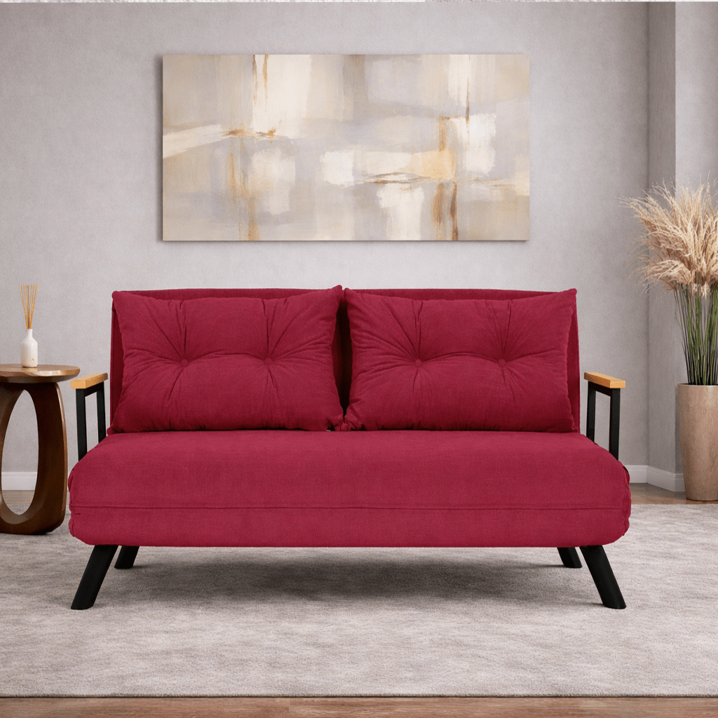 Sovesofa Rødt stof 2-personers - Sando