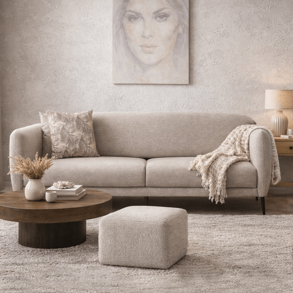 Banken - Slaapbank beige linnen stof 3 - zits - Venus - Dimehouse