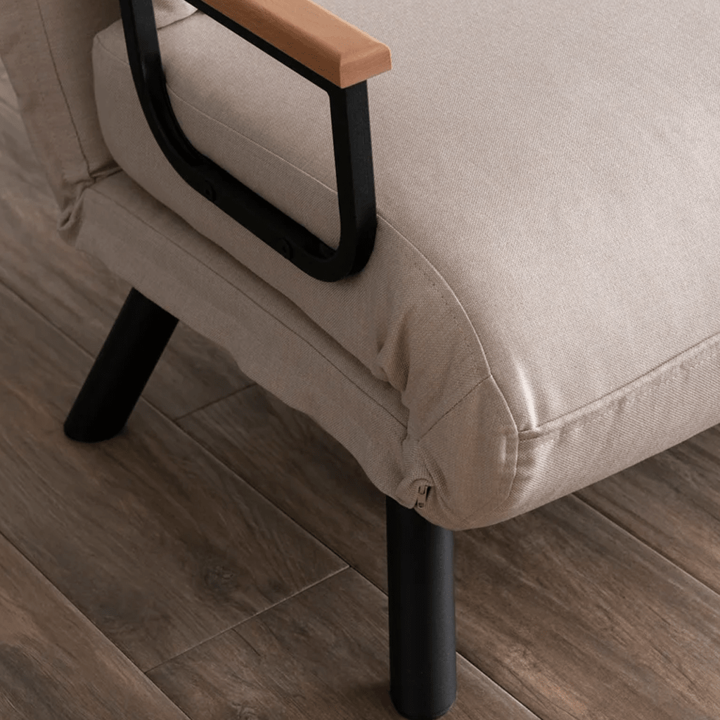 Sovesofa beige hørstof 2 personer - Sando