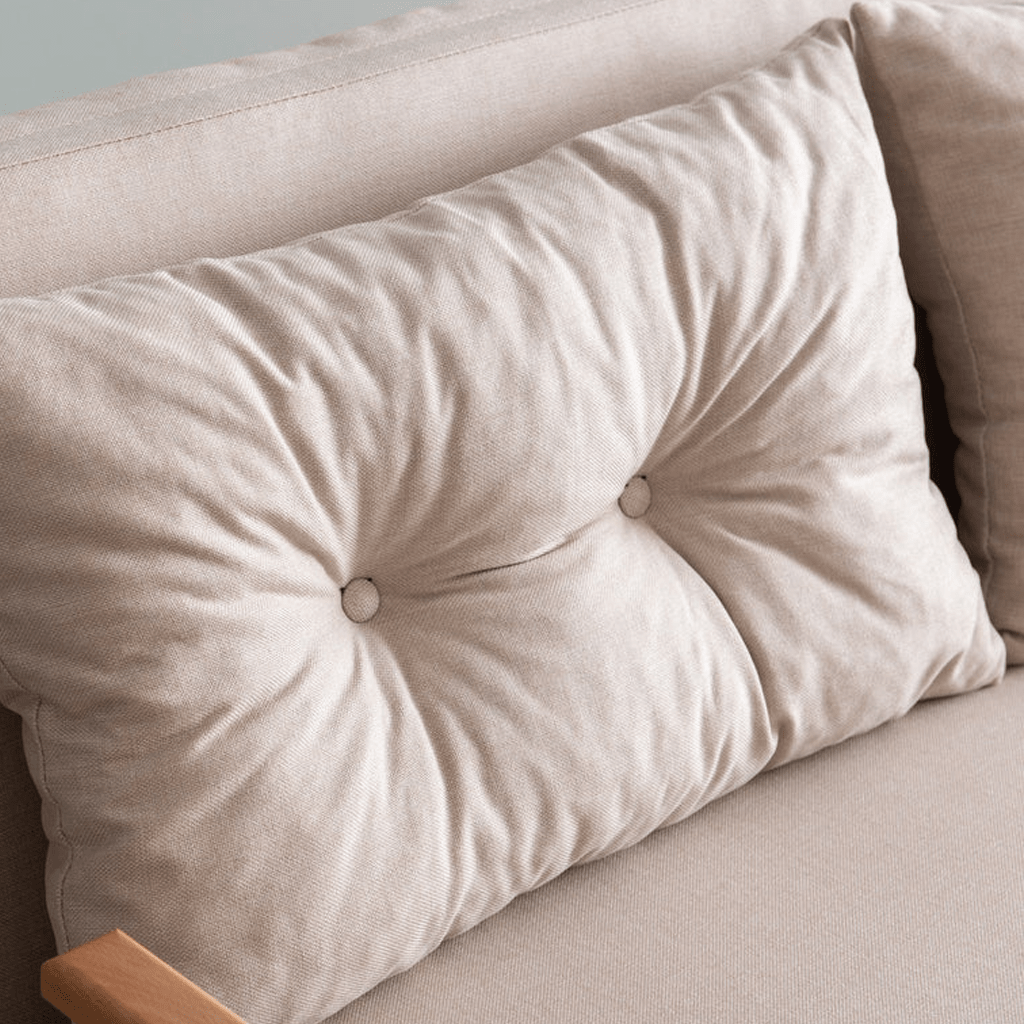 Sovesofa beige hørstof 2 personer - Sando