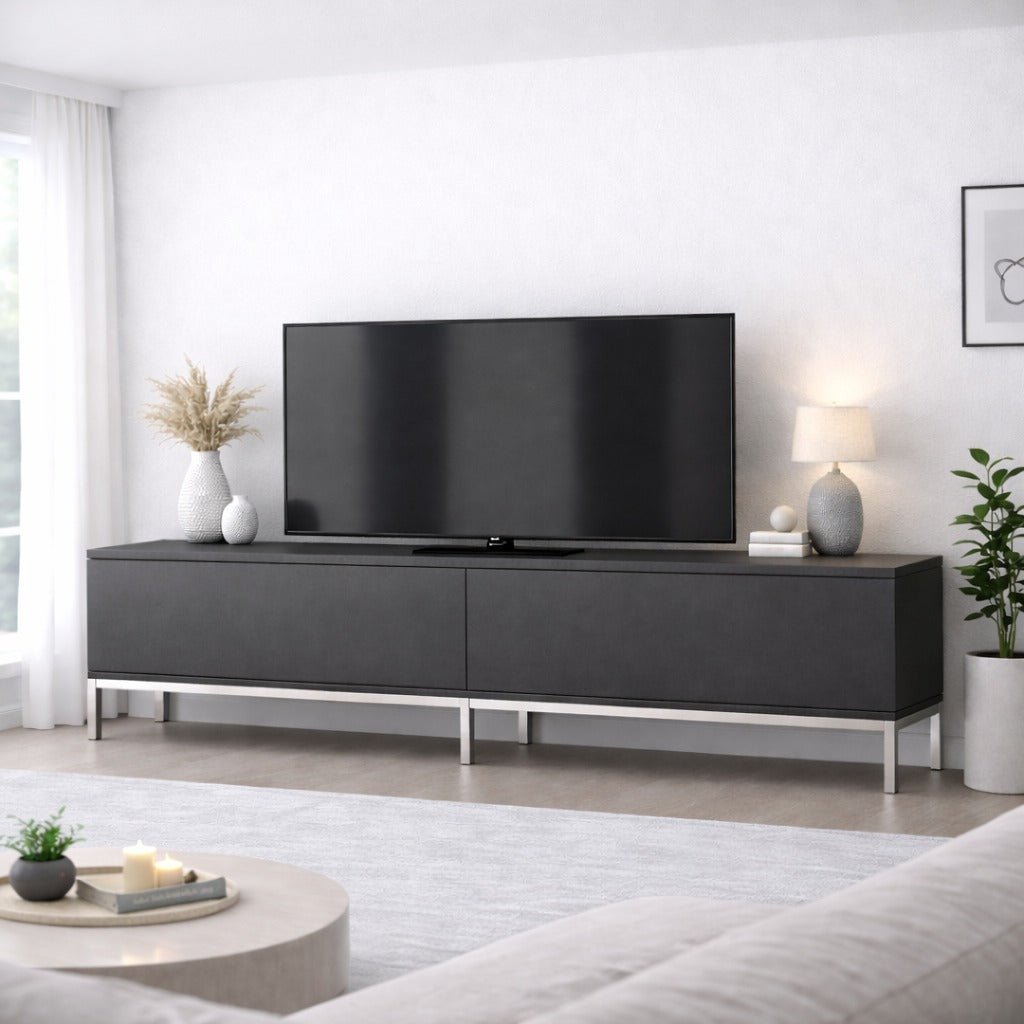 TV Møbel Lord Antracit Sølv Melamin 180x47x30 cm