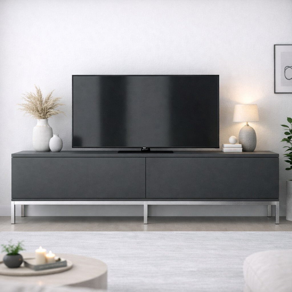 TV Møbel Lord Antracit Sølv Melamin 180x47x30 cm