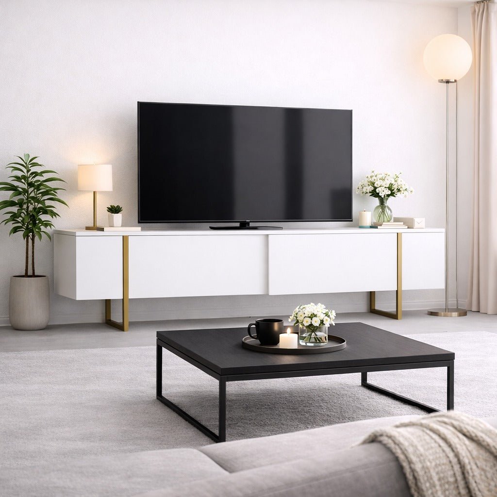 TV-møbel Luksus Hvidguld Melamin 180x50x30 cm