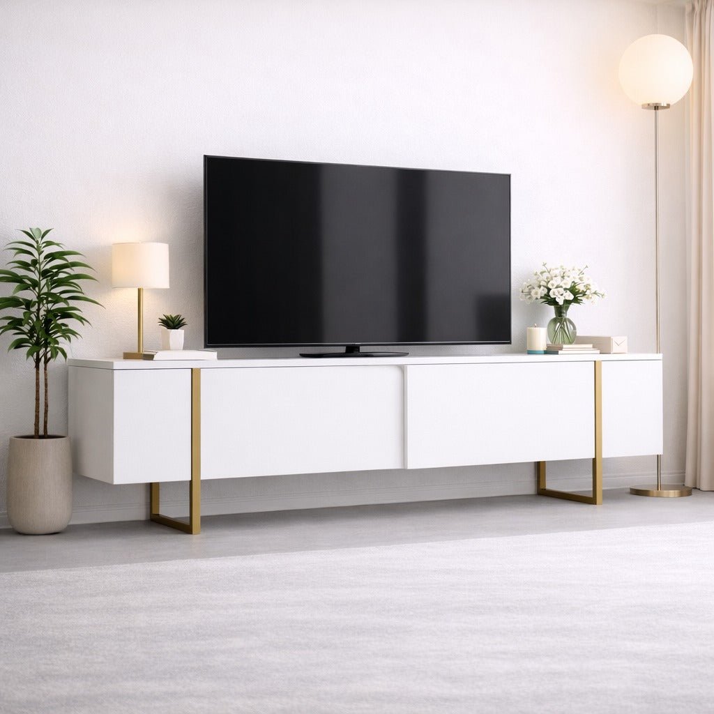 TV-møbel Luksus Hvidguld Melamin 180x50x30 cm