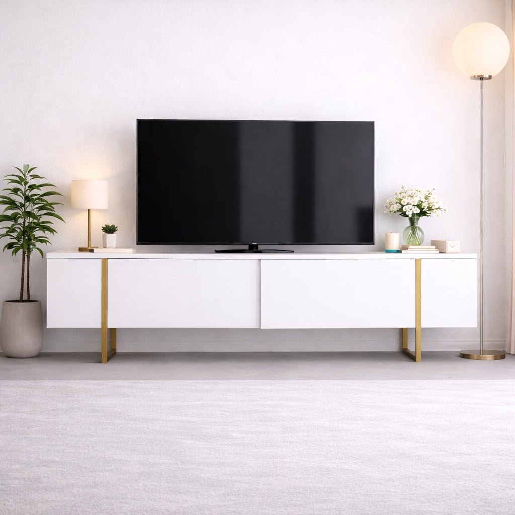 TV-møbel Luksus Hvidguld Melamin 180x50x30 cm